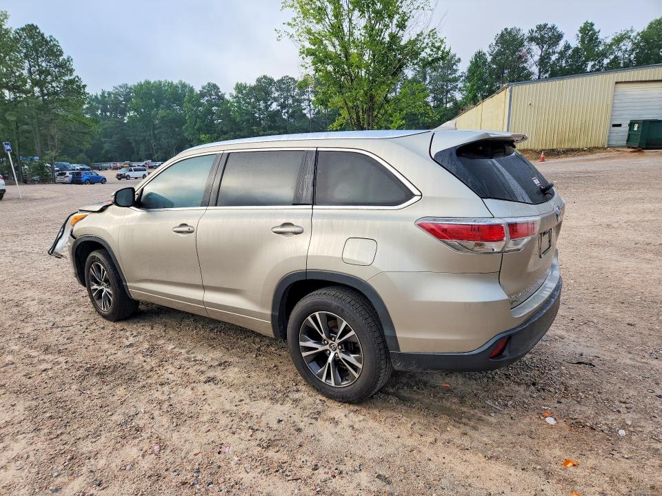 2016 Toyota Highlander VIN 5TDKKRFH6GS143014 COPART salvage auction — FRONT END, Nc - Salvage Certificate Of Title, sold $275 on 2026-07-31 (photo 2)