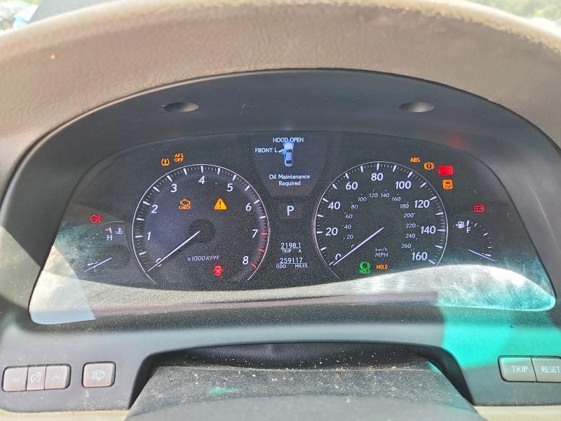 2012 Lexus Ls VIN JTHBL5EFXC5111641 COPART salvage auction — MECHANICAL, GA - CERTIFICATE OF TITLE, sold $350 on 2026-07-28 (photo 9)
