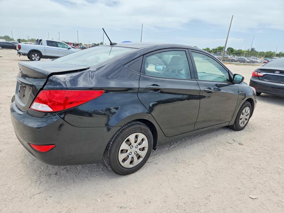 2017 Hyundai Accent VIN KMHCT4AEXHU188306 COPART salvage auction — REAR END, Fl - Cert Of Title Slvg Rebuildable, sold $650 on 2026-07-28 (photo 3)