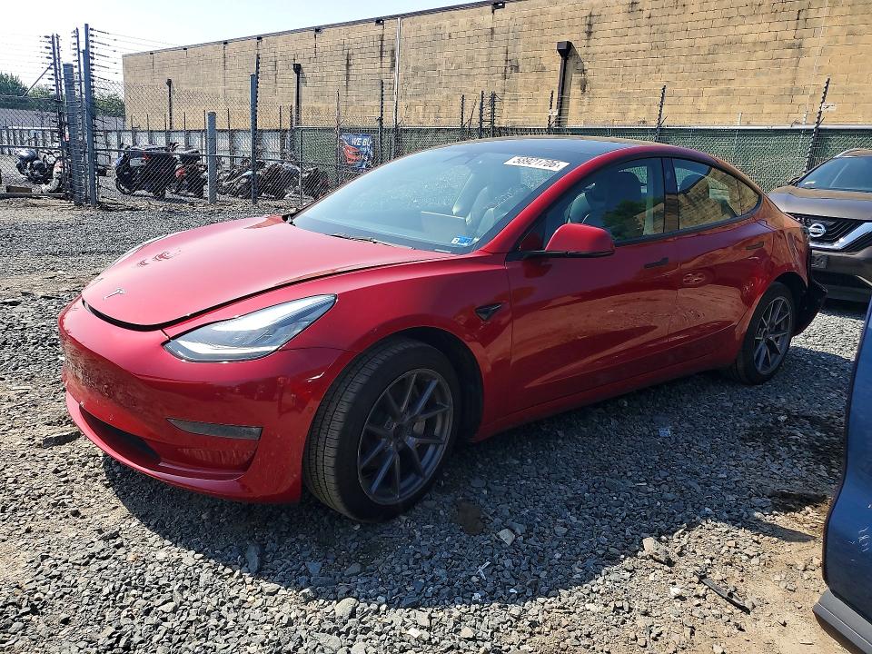 2022 Tesla Model 3 VIN 5YJ3E1EB4NF285776 COPART salvage auction — REAR END, Md - Cert Of Salvage < 75% Damage, sold $5,450 on 2026-07-19 (photo 1)