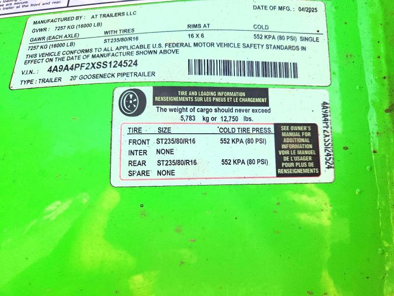 2025 Unknown VIN 4A9A4PF2XSS124524 COPART salvage auction — SIDE, TX - SALVAGE VEHICLE TITLE, sold $2,000 on 2026-09-10 (photo 9)