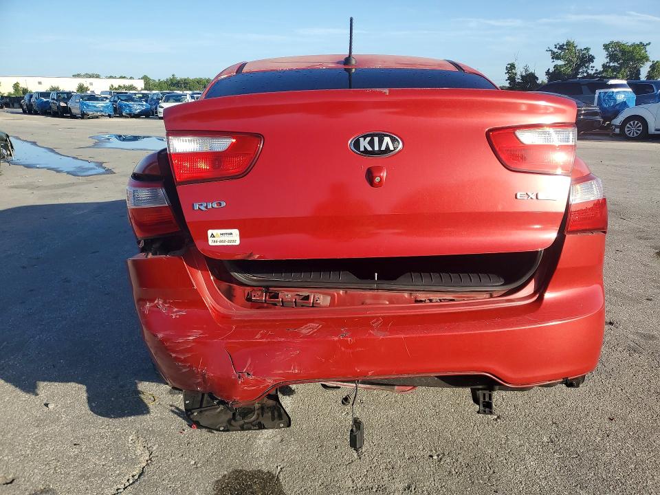2015 Kia Rio VIN KNADN4A35F6479781 COPART salvage auction — REAR END, Fl - Cert Of Title Slvg Rebuildable, sold $450 on 2026-07-28 (photo 6)