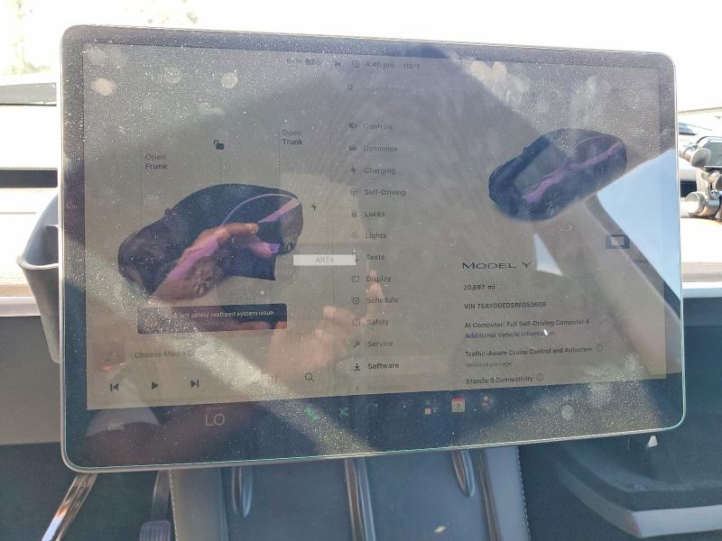 2024 Tesla Model y VIN 7SAYGDED2RF053608 COPART salvage auction — FRONT END, WA - BILL OF SALE, sold $8,900 on 2026-07-27 (photo 9)