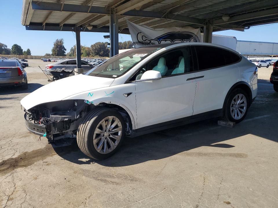 2018 Tesla Model x VIN 5YJXCAE21JF106367 COPART salvage auction — FRONT END, Ca - Salvage Certificate, sold $5,900 on 2026-07-23 (photo 1)