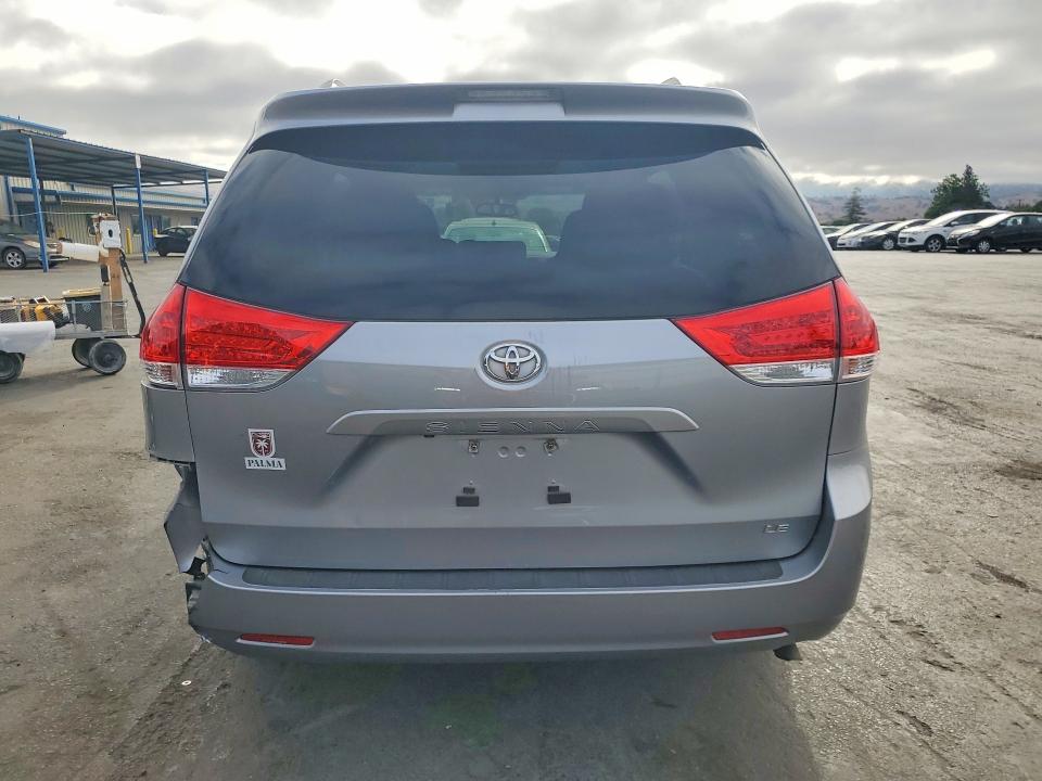 2013 Toyota Sienna VIN 5TDKK3DC2DS284159 COPART salvage auction — REAR END, CA - SALVAGE CERTIFICATE, sold $2,550 on 2026-07-28 (photo 6)