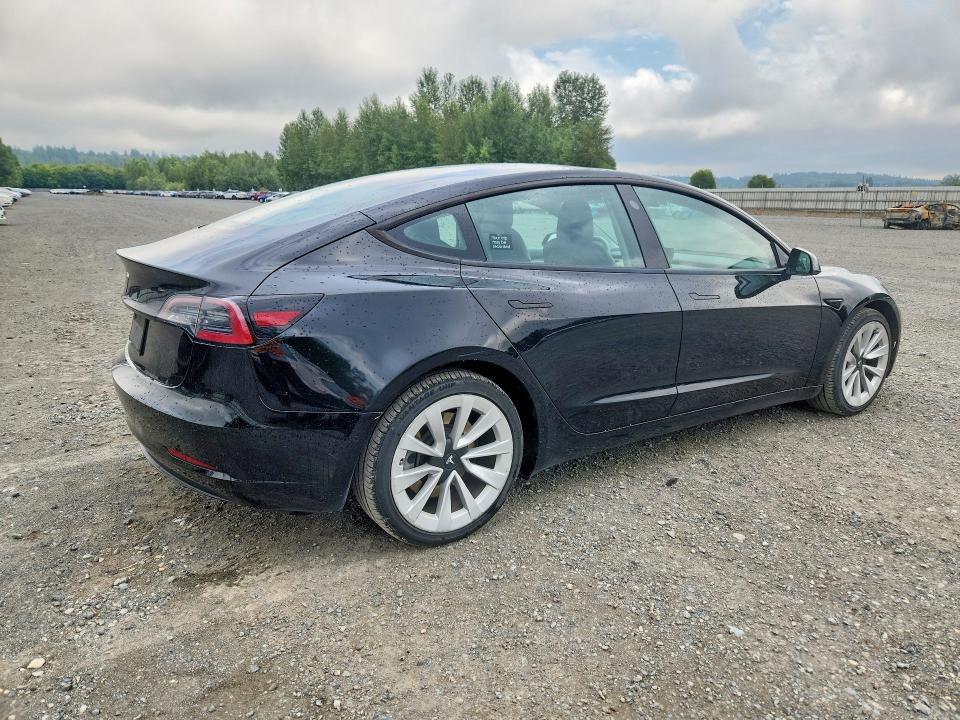 2022 Tesla Model 3 VIN 5YJ3E1EAXNF289614 COPART salvage auction — UNDERCARRIAGE, WA - VEHICLE CERT OF OWNERSHIP-TITL, sold $6,600 on 2026-07-27 (photo 3)