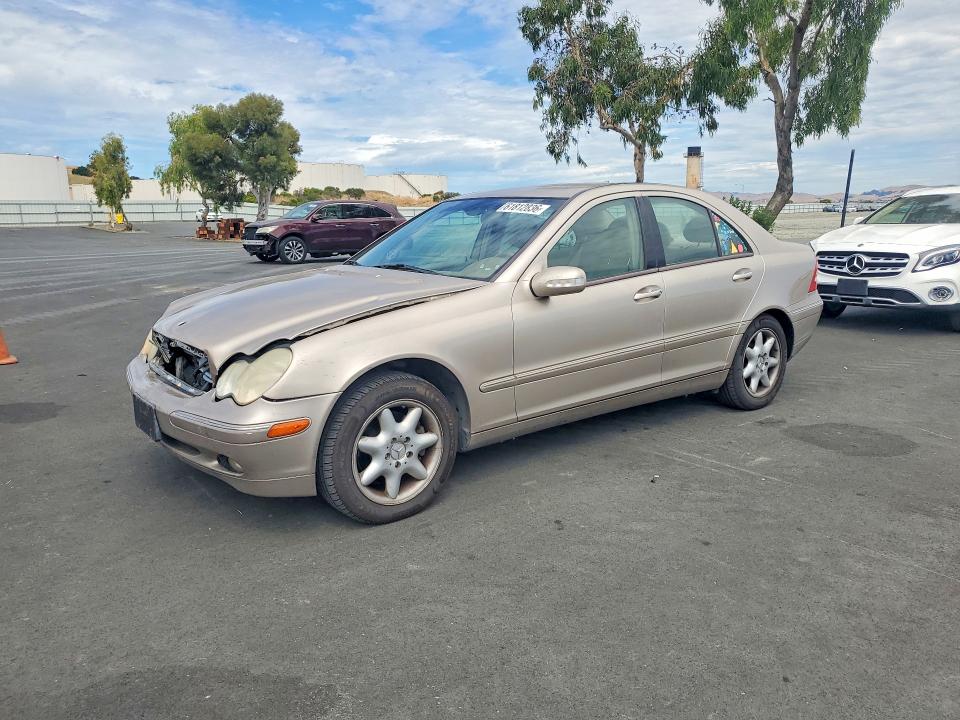 2002 Mercedes-benz C class VIN WDBRF64J42F195241 COPART salvage auction — FRONT END, Ca - Salvage Certificate, sold $175 on 2026-08-03 (photo 1)