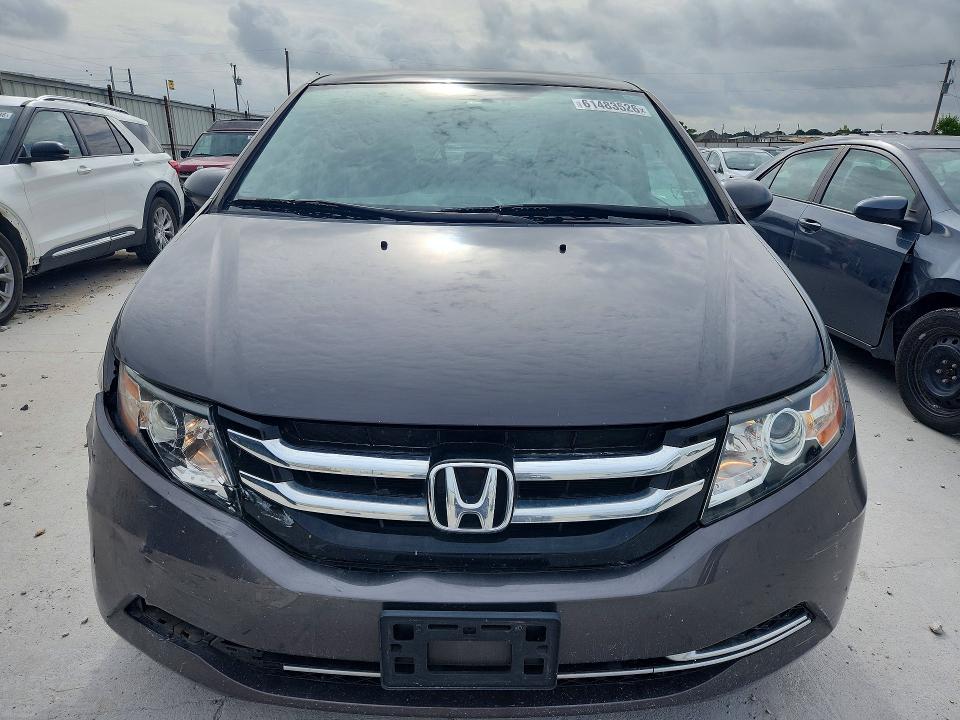2014 Honda Odyssey VIN 5FNRL5H49EB025247 COPART salvage auction — FRONT END, Tx - Salvage Vehicle Title, sold $4,400 on 2026-07-31 (photo 5)