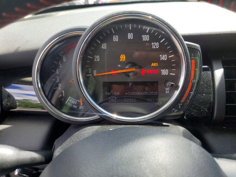 2019 Mini Cooper VIN WMWXU3C59K2F51918 COPART salvage auction — WATER/FLOOD, Nj - Cert Of Title-Salvage Flood, sold $2,850 on 2026-08-11 (photo 9)