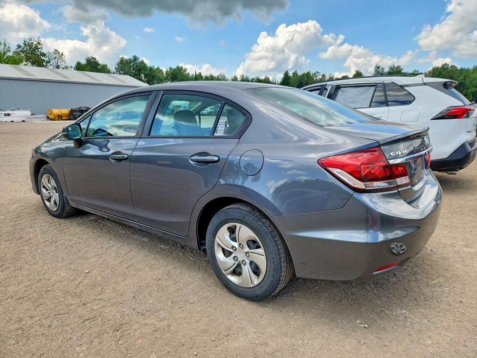 2013 Honda Civic VIN 2HGFB2F44DH105184 COPART salvage auction — SIDE, ON - PERMIT NO BRAND - UNFIT, sold $2,500 on 2026-07-28 (photo 2)