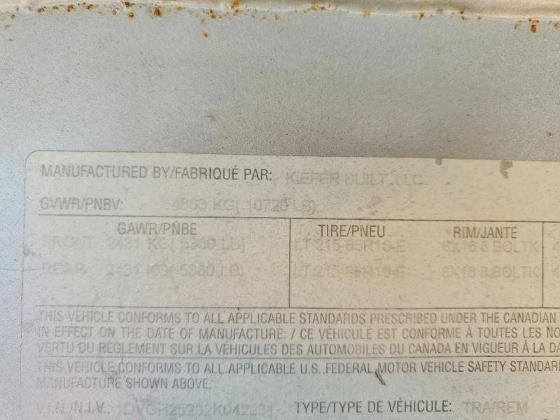 1999 Othe VIN 1DVGH25232K042231 COPART salvage auction — REAR END, MI - CERTIFICATE OF TITLE, sold $5,700 on 2026-09-16 (photo 9)