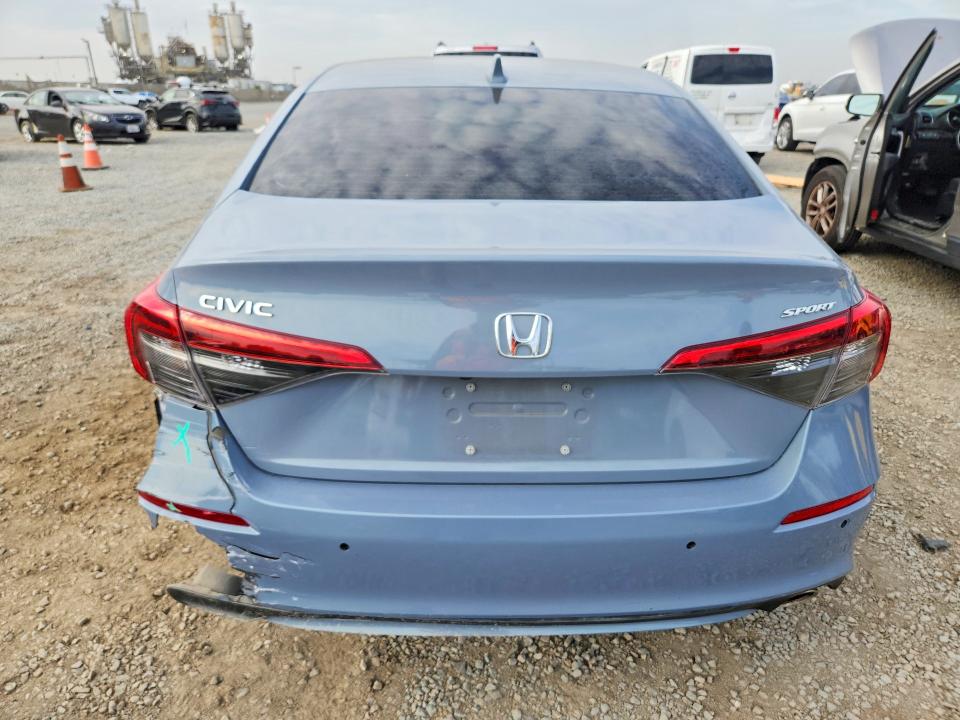 2022 Honda Civic VIN 2HGFE2F52NH552582 COPART salvage auction — REAR END, Ca - Salvage Certificate, sold $7,500 on 2026-07-31 (photo 6)