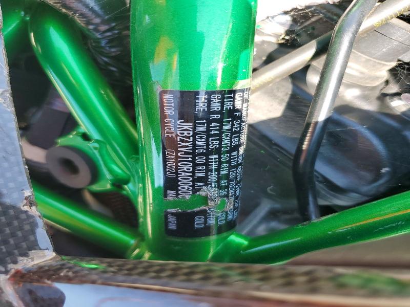 2024 Kawasaki VIN JKBZXVJ10RA006059 COPART salvage auction — ALL OVER, Id - Salvage Certificate Of Title, sold $9,000 on 2026-08-27 (photo 9)