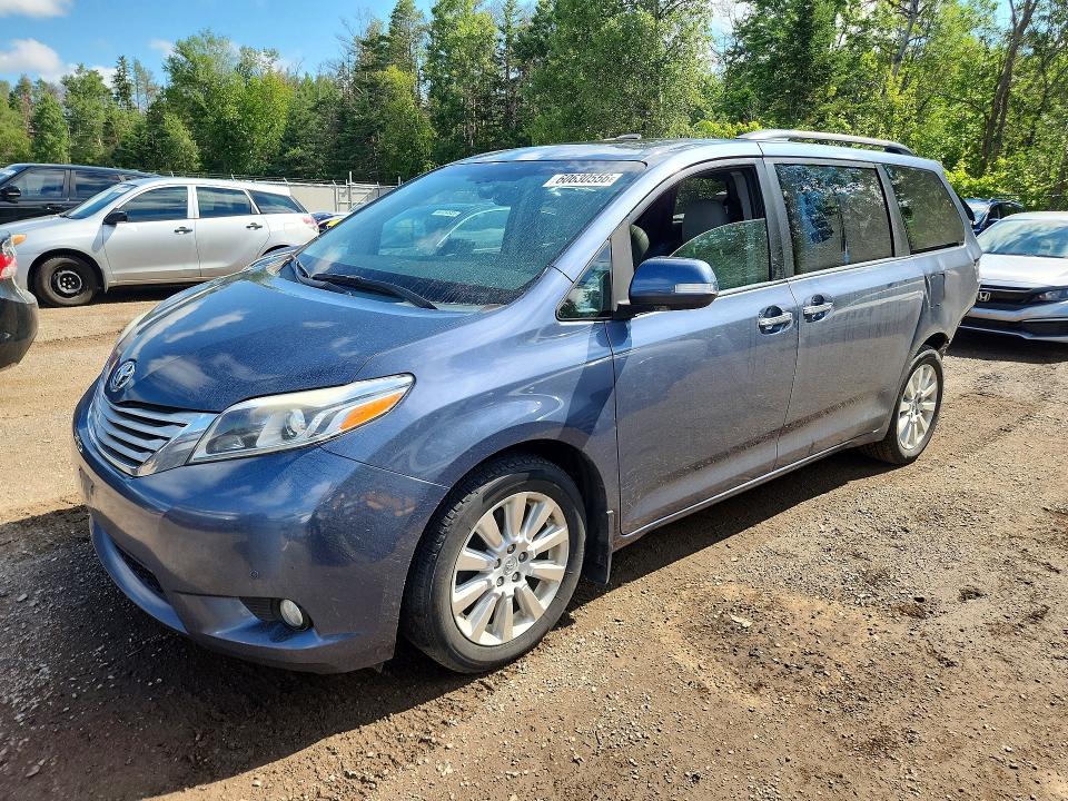 2015 Toyota Sienna VIN 5TDDK3DC5FS095453 COPART salvage auction — REAR END, On - Permit Salvage, sold $2,050 on 2026-07-21 (photo 1)
