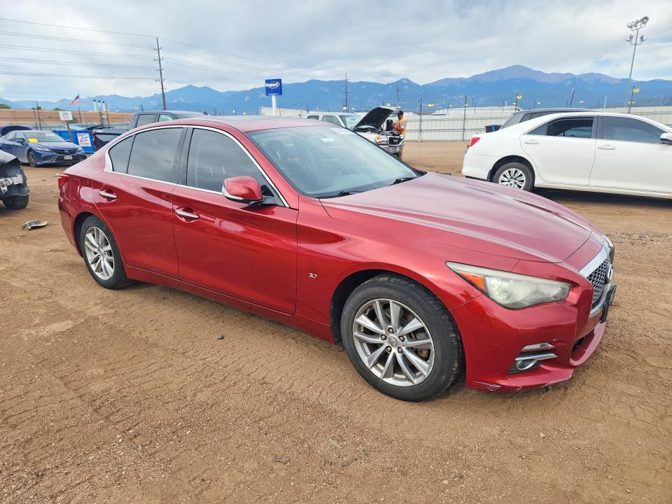 2014 Infiniti Q50 VIN JN1BV7AR7EM693099 COPART salvage auction — HAIL, Co - Certificate Of Title, sold $8,100 on 2026-08-12 (photo 4)