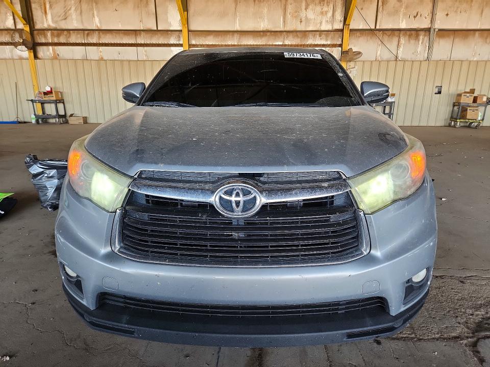 2015 Toyota Highlander VIN 5TDZKRFH6FS082602 COPART salvage auction — FRONT END, Az - Cert Of Title - Salvage, sold $3,700 on 2026-07-15 (photo 5)