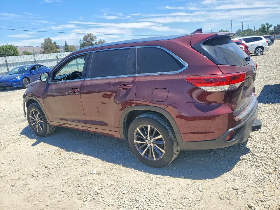 2018 Toyota Highlander VIN 5TDKZRFH5JS260781 COPART salvage auction — FRONT END, CA - SALVAGE CERTIFICATE, sold $2,650 on 2026-07-28 (photo 2)
