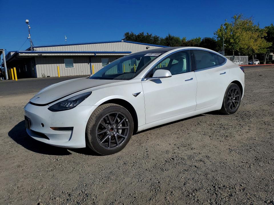 2020 Tesla Model 3 VIN 5YJ3E1EAXLF599095 COPART salvage auction — FRONT END, Ca - Salvage Certificate, sold $6,100 on 2026-07-21 (photo 1)