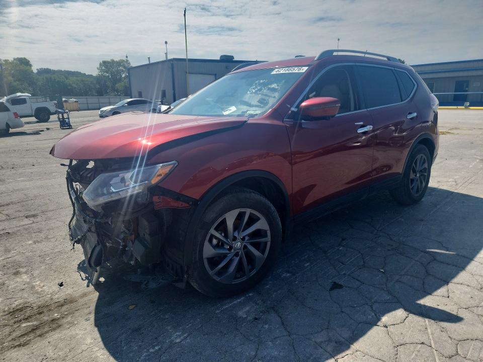 2016 Nissan Rogue VIN 5N1AT2MT2GC776114 COPART salvage auction — FRONT END, Salvage Title, sold $2,100 on 2026-07-27 (photo 1)