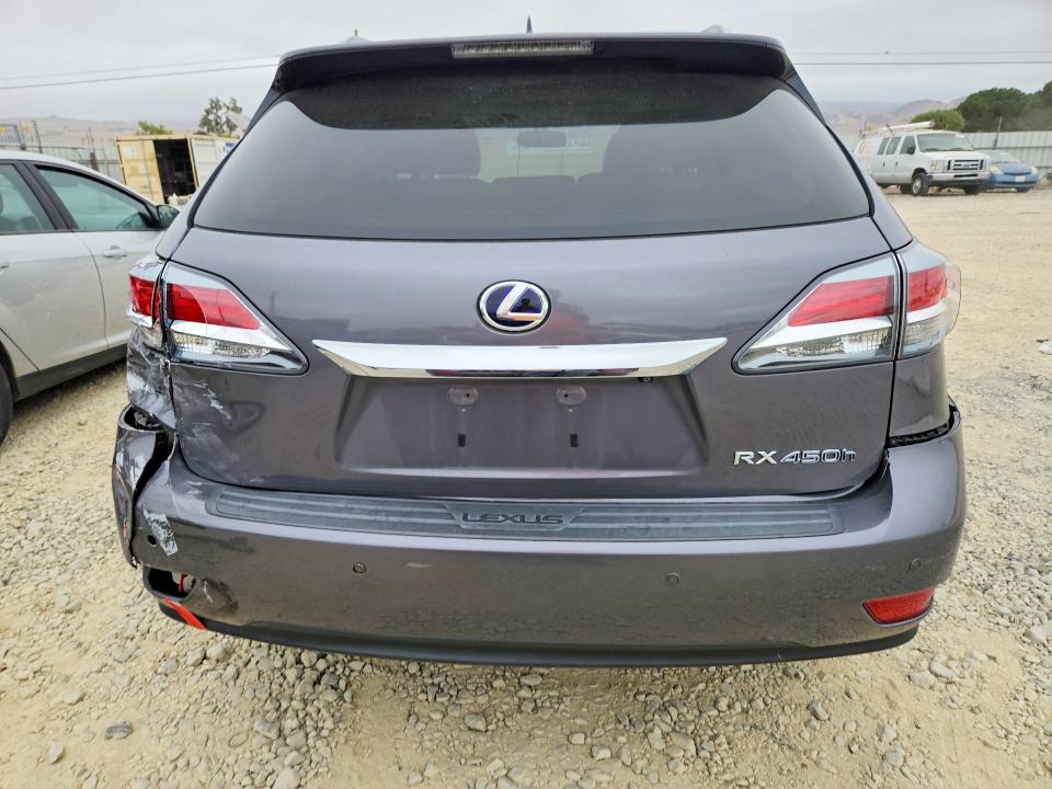 2013 Lexus Rx 450h VIN JTJBC1BA1D2437153 COPART salvage auction — REAR END, Ca - Salvage Certificate, sold $3,850 on 2026-07-07 (photo 6)