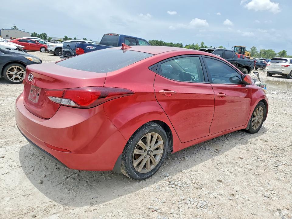2014 Hyundai Elantra VIN KMHDH4AE4EU186021 COPART salvage auction — MECHANICAL, Tx - Certificate Of Title, sold $400 on 2026-07-17 (photo 3)