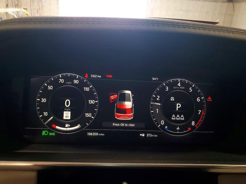 2019 Land rover RANGE ROVER VIN SALGS2SV4KA552748 COPART salvage auction — FRONT END, Ny - Mv-907A Salvage Certificate, sold $3,900 on 2026-07-27 (photo 9)