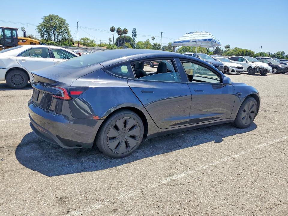 2025 Tesla Model 3 VIN 5YJ3E1EA5SF908180 COPART salvage auction — SIDE, Ca - Salvage Certificate, sold $11,100 on 2026-09-01 (photo 3)