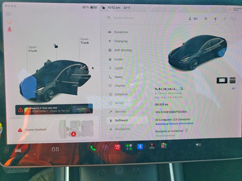2018 Tesla Model 3 VIN 5YJ3E1EB9JF150304 COPART salvage auction — FRONT END, Ct - Cert Of Title-Salvage, sold $1,800 on 2026-07-31 (photo 9)