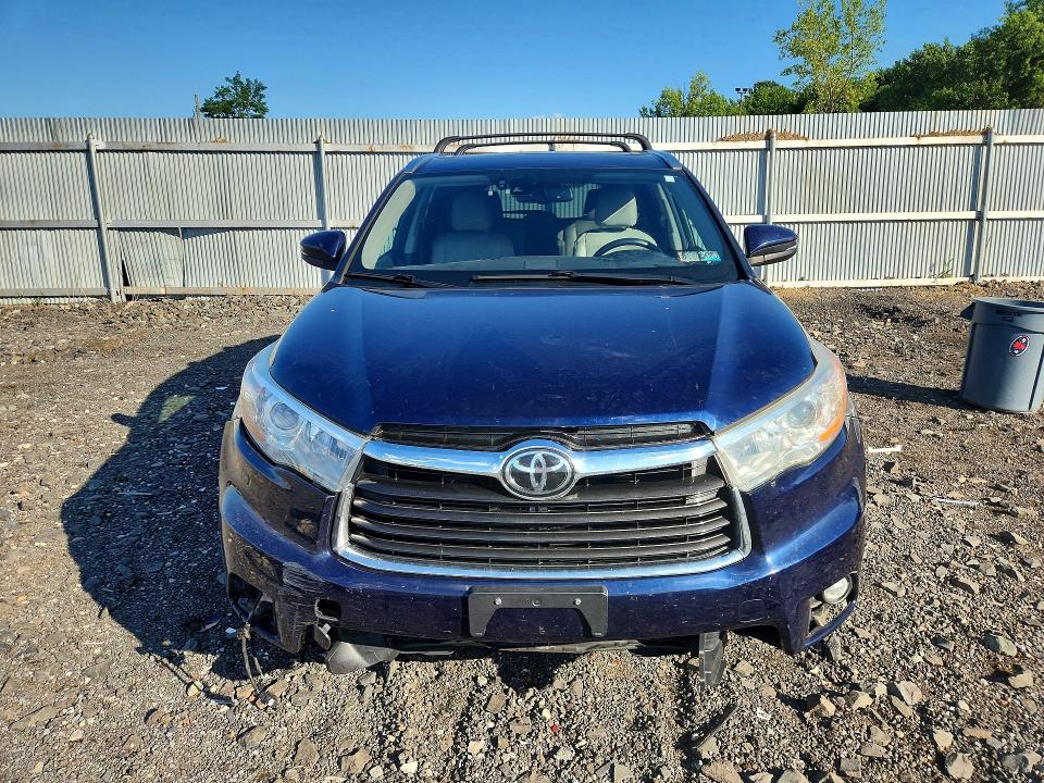 2016 Toyota Highlander VIN 5TDDKRFH4GS234002 COPART salvage auction — FRONT END, Pa - Certificate Of Salvage, sold $5,700 on 2026-07-23 (photo 5)