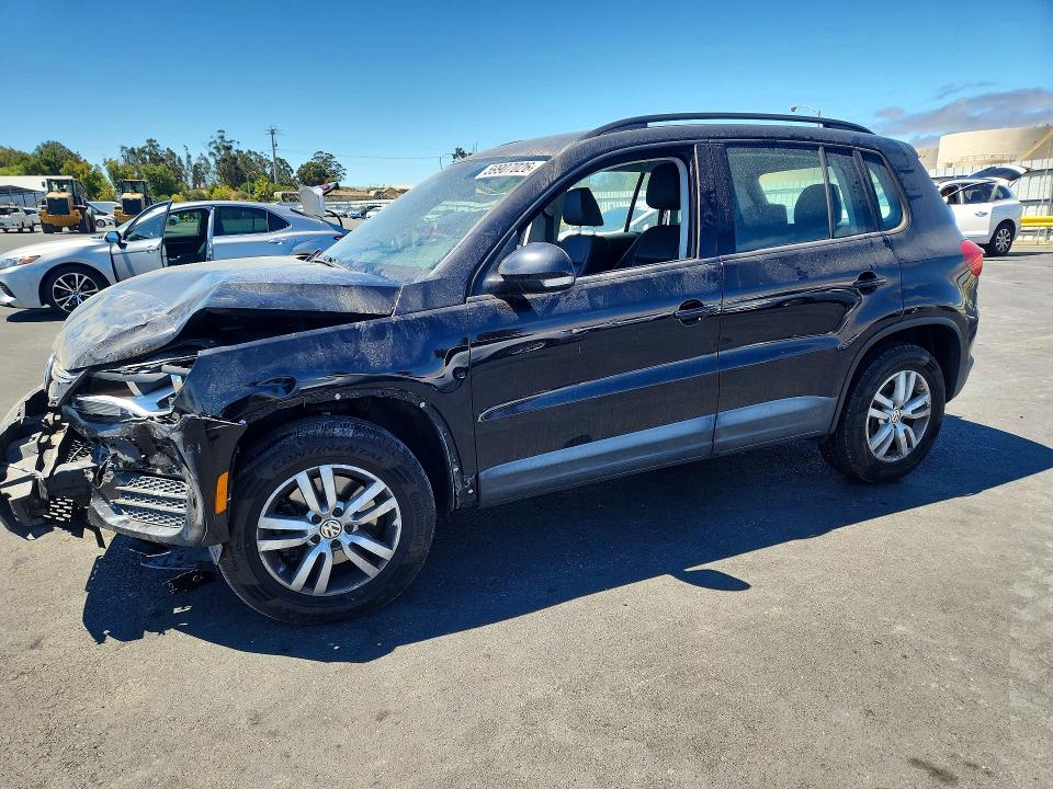 2017 Volkswagen Tiguan VIN WVGBV7AX2HK027954 COPART salvage auction — FRONT END, Ca - Salvage Certificate, sold $1,750 on 2026-08-02 (photo 1)