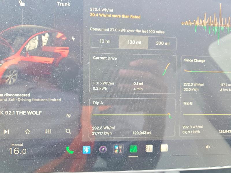 2022 Tesla Model y VIN 7SAYGDEE7NF521383 COPART salvage auction — FRONT END, Ny - Mv-907A Salvage Certificate, sold $250 on 2026-07-29 (photo 9)