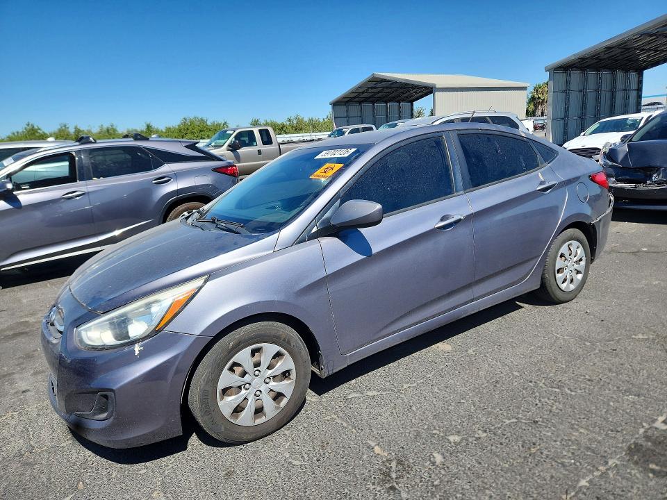 2015 Hyundai Accent VIN KMHCT4AEXFU872320 COPART salvage auction — REAR END, Ca - Salvage Certificate, sold $300 on 2026-07-23 (photo 1)