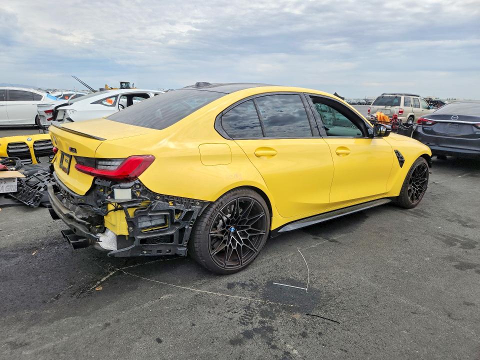 2023 BMW M3 VIN WBS43AY01PFN90020 COPART salvage auction — SIDE, Ca - Salvage Certificate, sold $49,250 on 2026-08-19 (photo 3)