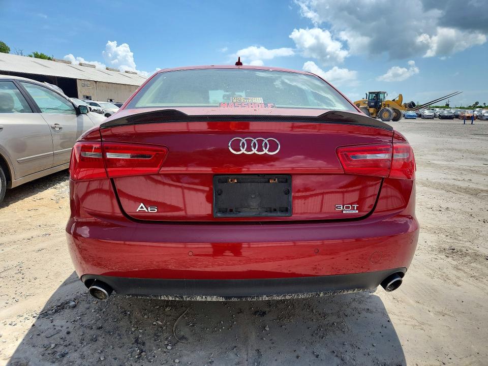 2012 Audi A6 VIN WAUGGAFC6CN157618 COPART salvage auction — WATER/FLOOD, Tx - Salvage Title-Flood Damage, sold $300 on 2026-07-14 (photo 6)
