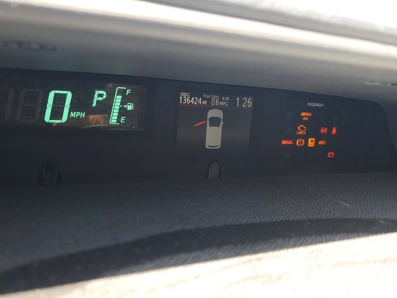 2012 Toyota Prius VIN JTDKDTB37C1011484 COPART salvage auction — FRONT END, Ca - Salvage Certificate, sold $325 on 2026-07-31 (photo 9)