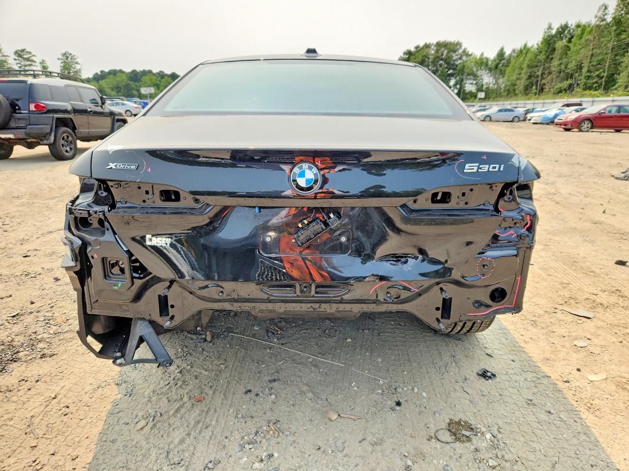 2024 BMW 5 Series VIN WBA53FJ04RCR24223 COPART salvage auction — Rear End, VA - CERT OF TITLE - SALVAGE, sold $29,750 on 2026-08-11 (photo 6)