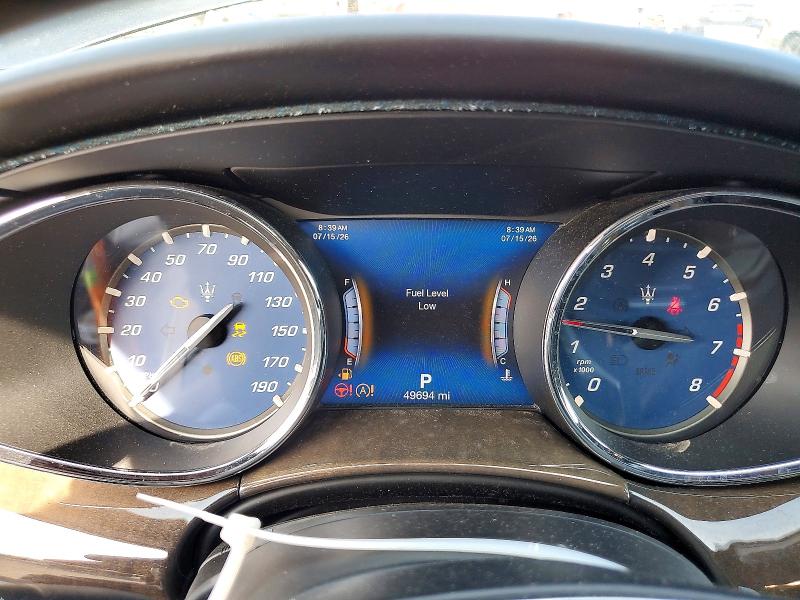 2018 Maserati Quattroporte VIN ZAM56YRAXJ1276076 COPART salvage auction — ROOF, Pa - Certificate Of Salvage, sold $7,200 on 2026-08-14 (photo 9)