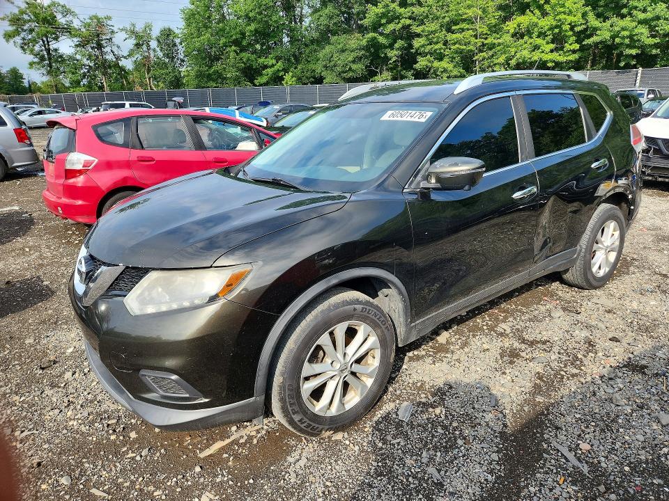 2016 Nissan Rogue VIN KNMAT2MV8GP643257 COPART salvage auction — SIDE, MI - CERTIFICATE OF TITLE, sold $875 on 2026-07-29 (photo 1)