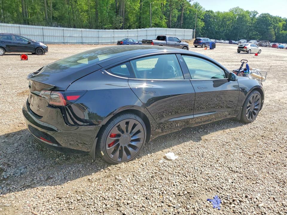 2023 Tesla Model 3 VIN 5YJ3E1EC6PF675483 COPART salvage auction — REAR END, NC - SALVAGE CERTIFICATE OF TITLE, sold $9,100 on 2026-07-31 (photo 3)