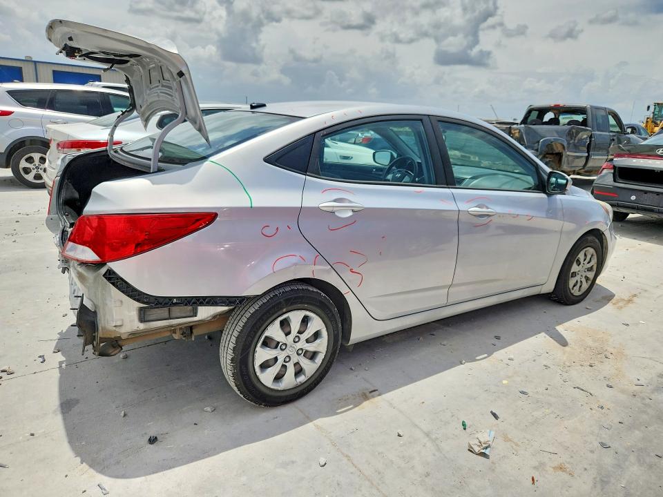 2017 Hyundai Accent VIN KMHCT4AE4HU244661 COPART salvage auction — REAR END, Tx - Salvage Vehicle Title, sold $175 on 2026-07-28 (photo 3)