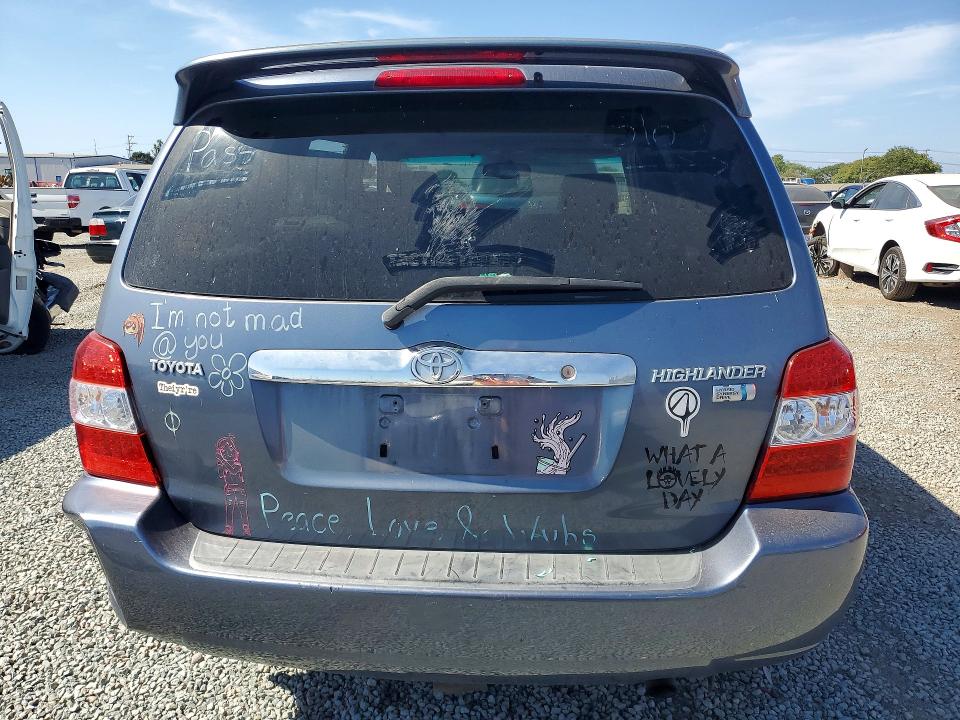 2006 Toyota Highlander hybrid VIN JTEDW21A760016462 COPART salvage auction — STRIPPED, Ca - Dis/Dlr/Exp Only Clean Title, sold $350 on 2026-07-31 (photo 6)