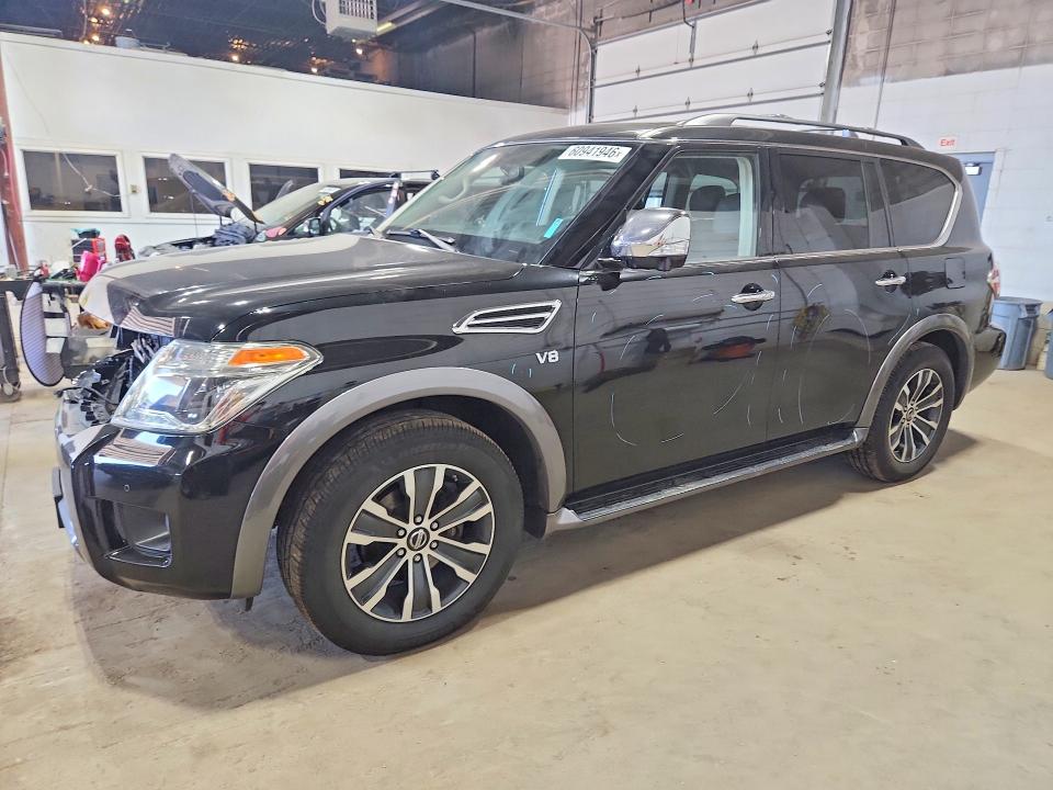2020 Nissan Armada VIN JN8AY2NC9L9616487 COPART salvage auction — FRONT END, Mn - Cert Of Title-Salvage, sold $8,500 on 2026-09-01 (photo 1)