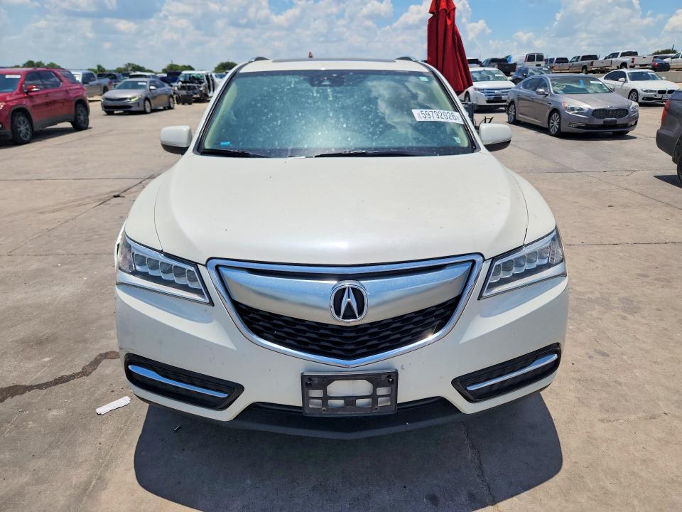 2016 Acura Mdx VIN 5FRYD3H49GB012447 COPART salvage auction — SIDE, Tx - Salvage Vehicle Title, sold $3,750 on 2026-08-03 (photo 5)