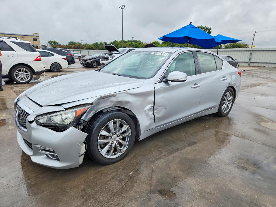 2016 Infiniti Q50 VIN JN1CV7AP4GM200873 COPART salvage auction — FRONT END, TX - SALVAGE VEHICLE TITLE (P), sold $475 on 2026-07-16 (photo 1)