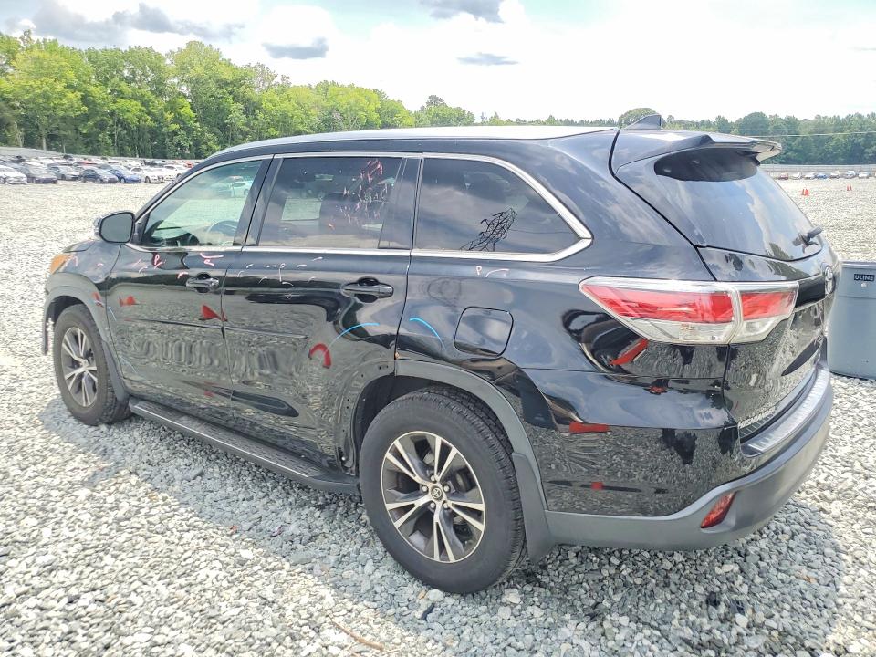 2016 Toyota Highlander VIN 5TDJKRFH8GS310288 COPART salvage auction — FRONT END, Nc - Salvage Certificate Of Title, sold $8,900 on 2026-07-22 (photo 2)
