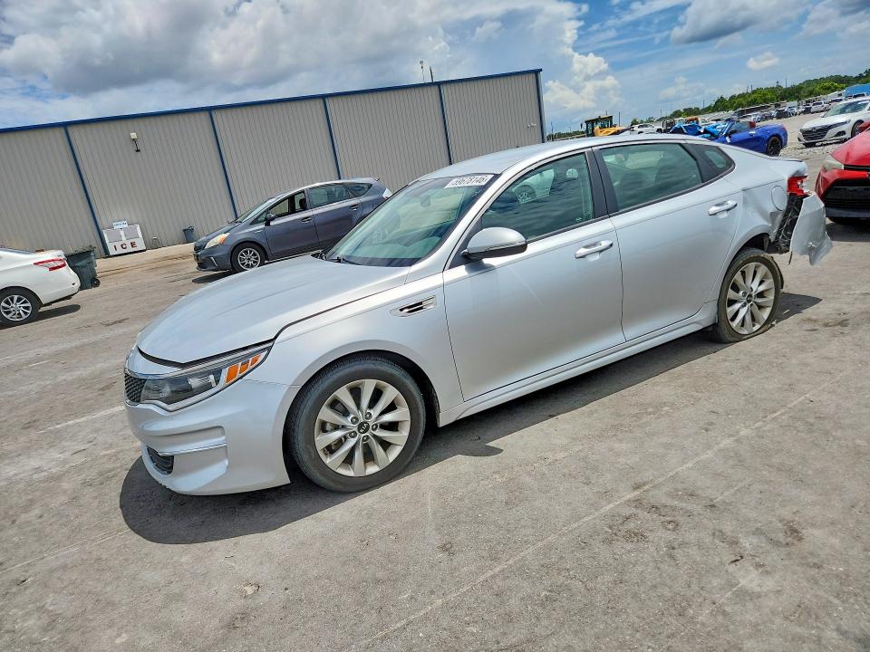 2018 Kia Optima VIN 5XXGT4L37JG262763 COPART salvage auction — FRONT END, FL - CERT OF TITLE SLVG REBUILDABLE, sold $1,150 on 2026-07-27 (photo 1)