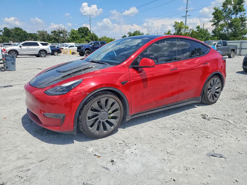 2021 Tesla Model y VIN 5YJYGDEF7MF197484 COPART salvage auction — MINOR DENT/SCRATCHES, Fl - Cert Of Title-Rebuilt, sold $4,600 on 2026-07-28 (photo 1)