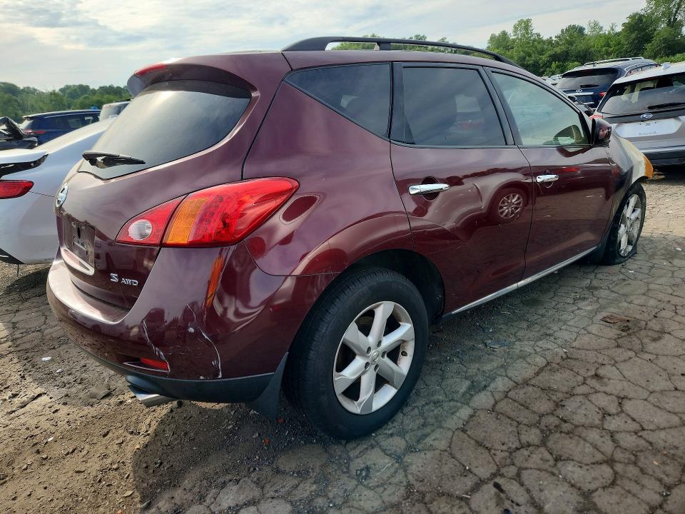 2009 Nissan Murano VIN JN8AZ18W69W107979 COPART salvage auction — BURN, Ct - Cert Of Title-Salvage, sold $450 on 2026-07-17 (photo 3)