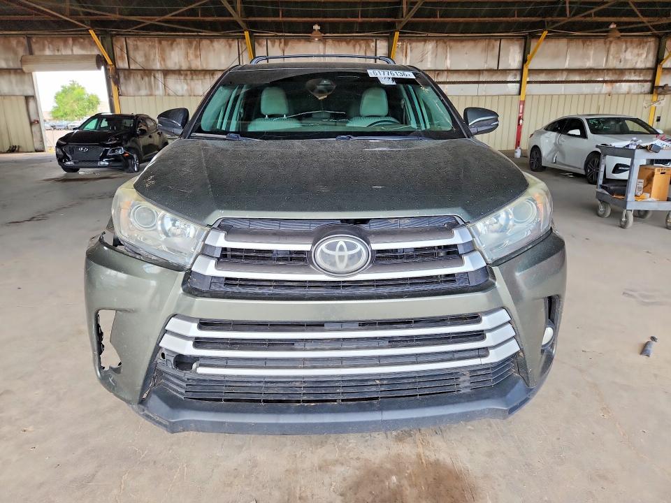 2018 Toyota Highlander VIN 5TDBZRFH1JS838536 COPART salvage auction — FRONT END, Az - Certificate Of Title (P), sold $5,700 on 2026-07-29 (photo 5)