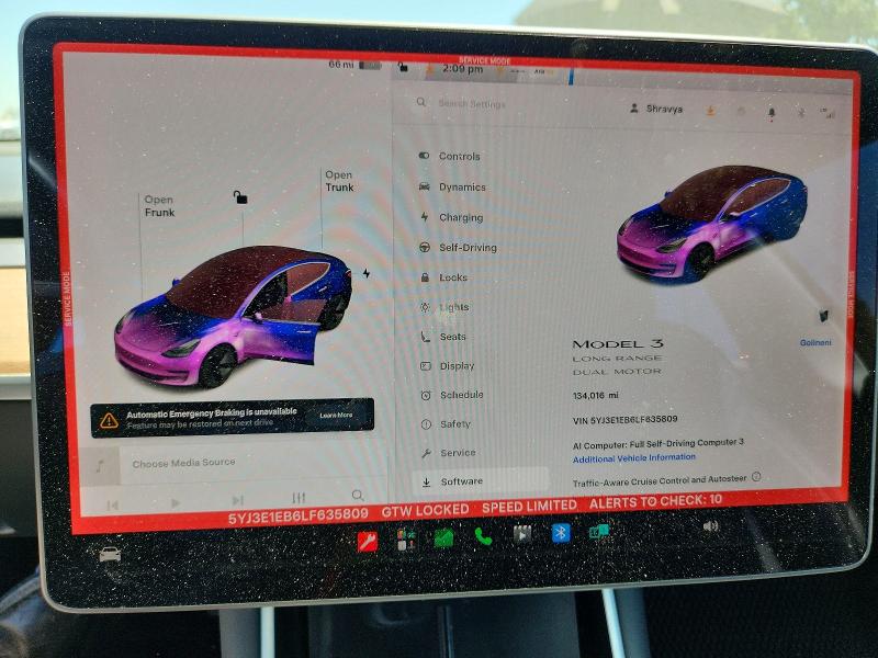 2020 Tesla Model 3 VIN 5YJ3E1EB6LF635809 COPART salvage auction — FRONT END, Ca - Salvage Certificate, sold $150 on 2026-07-21 (photo 9)